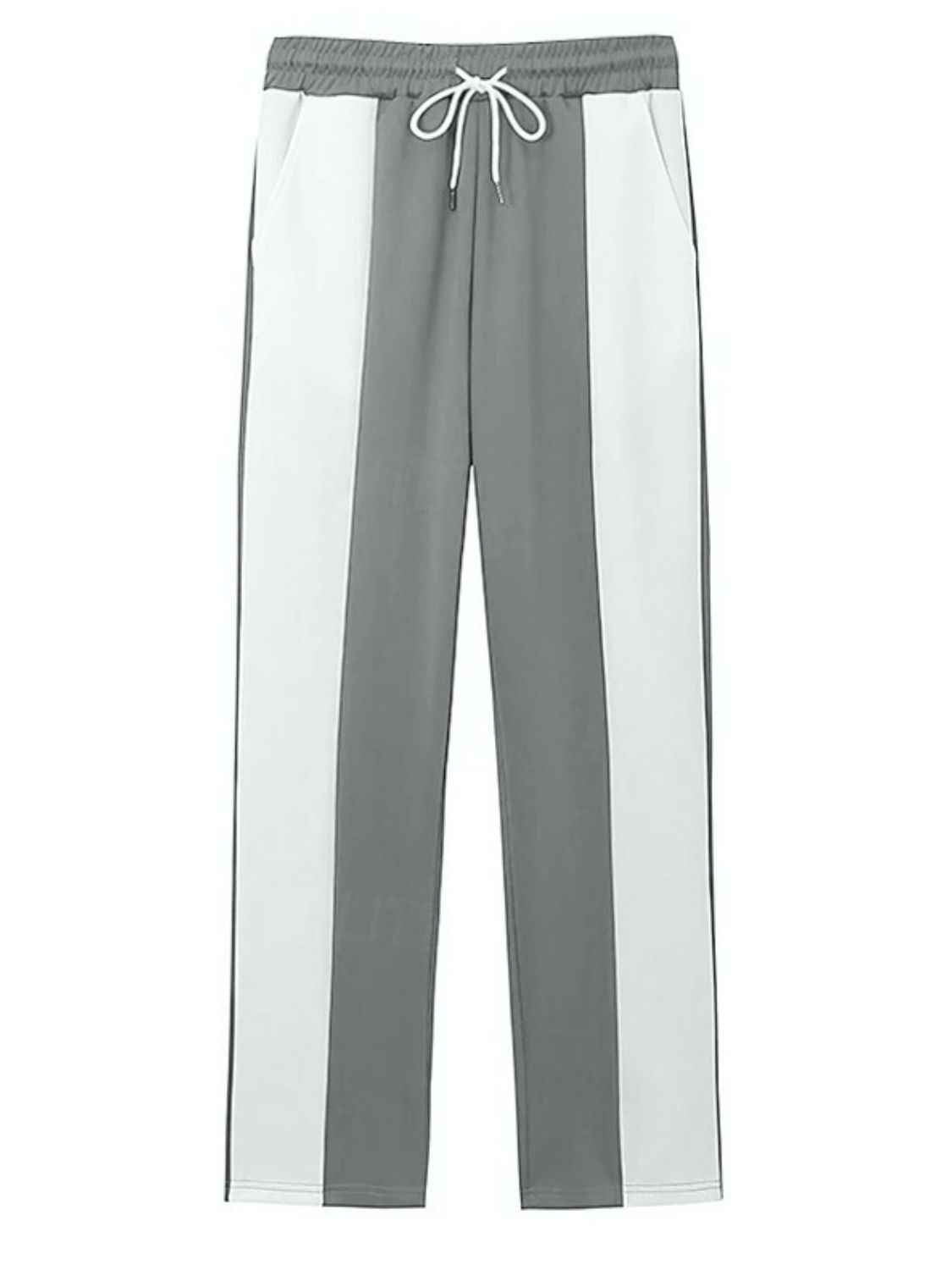 Men's Full Size Drawstring Contrast Pants Plus Size - Damned Threads